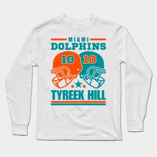 Miami Dolphins Tyreek Hill 10 American Football Retro Long Sleeve T-Shirt